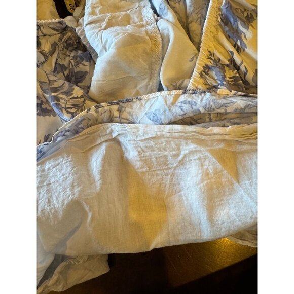 Bardot Dress Women Large Blue White Floral Print Cut Out Eden Mini Cottagecore - Picture 11 of 12